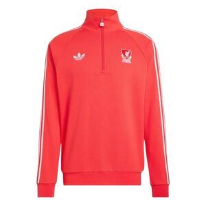 Liverpool FC Mens Originals Adidas Half Zip Sweater / Red/White